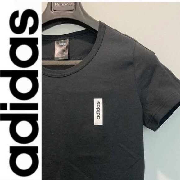 NWOT Adidas Black Short Sleeve Cotton Tshirt​​​ - Picture 1 of 9